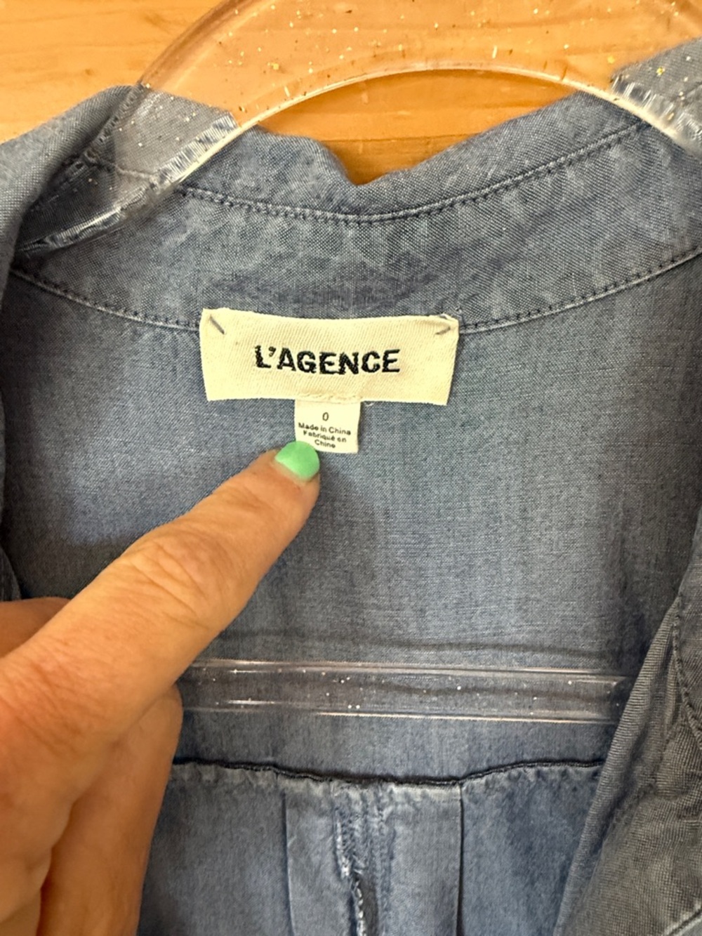 L'AGENCE Chambray Blue collared Button-Front jumpsuit size 0 - Picture 3 of 6